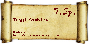 Tugyi Szabina névjegykártya